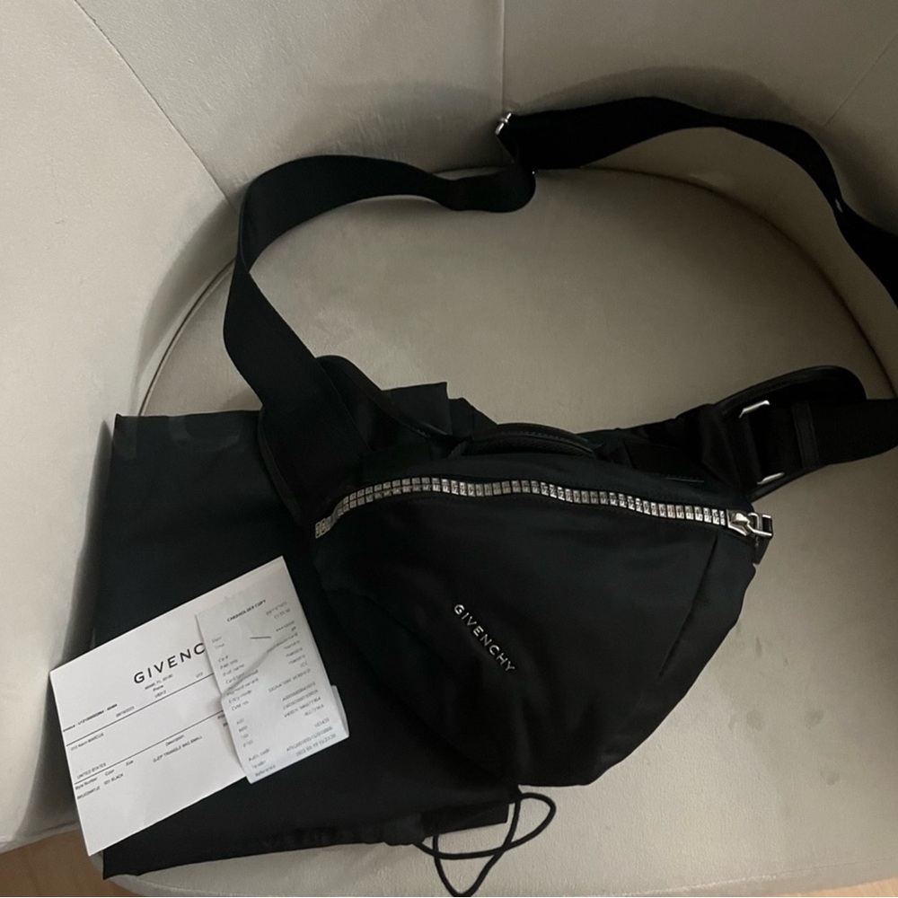 Givenchy Black Belt Bag for Men G Zip New